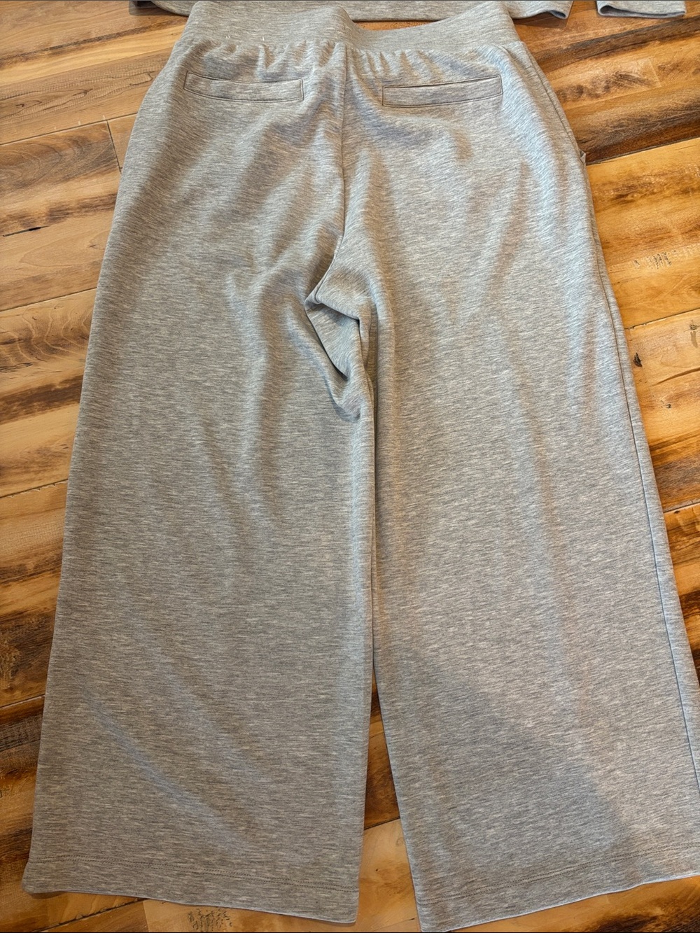 Talbots Light Gray Wide-Leg Lounge Pants with Matching Zip Jacket - Picture 5 of 9